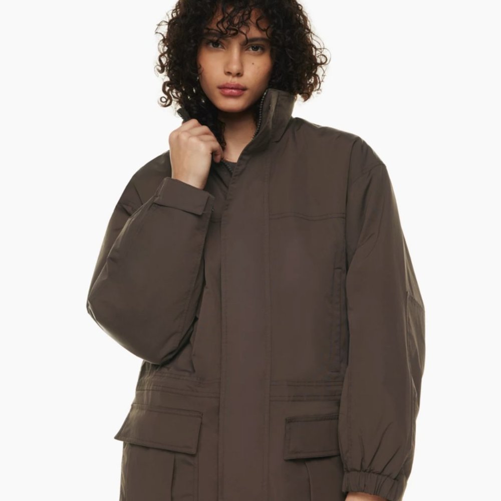 Aritzia Tna Justin Parka Jacket Brown NWT